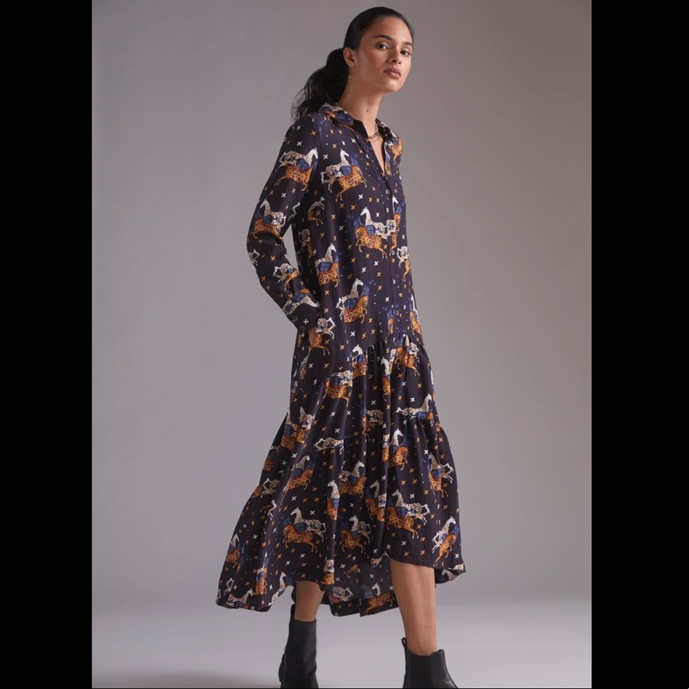 Anthropologie Tiered Maxi Dress